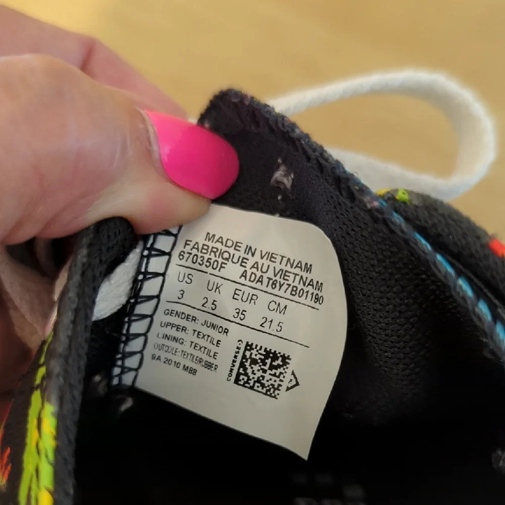 Converse Kids Sneakers with Dinosaur Print - Black and Multicolor